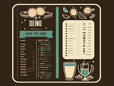 Refreshing Drink Menu Design design illustration menu menu design tea menu