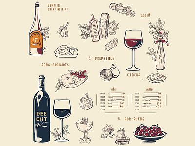 Culinary Harmony with Fine Wines Menu design illustration menu menu design wine menu