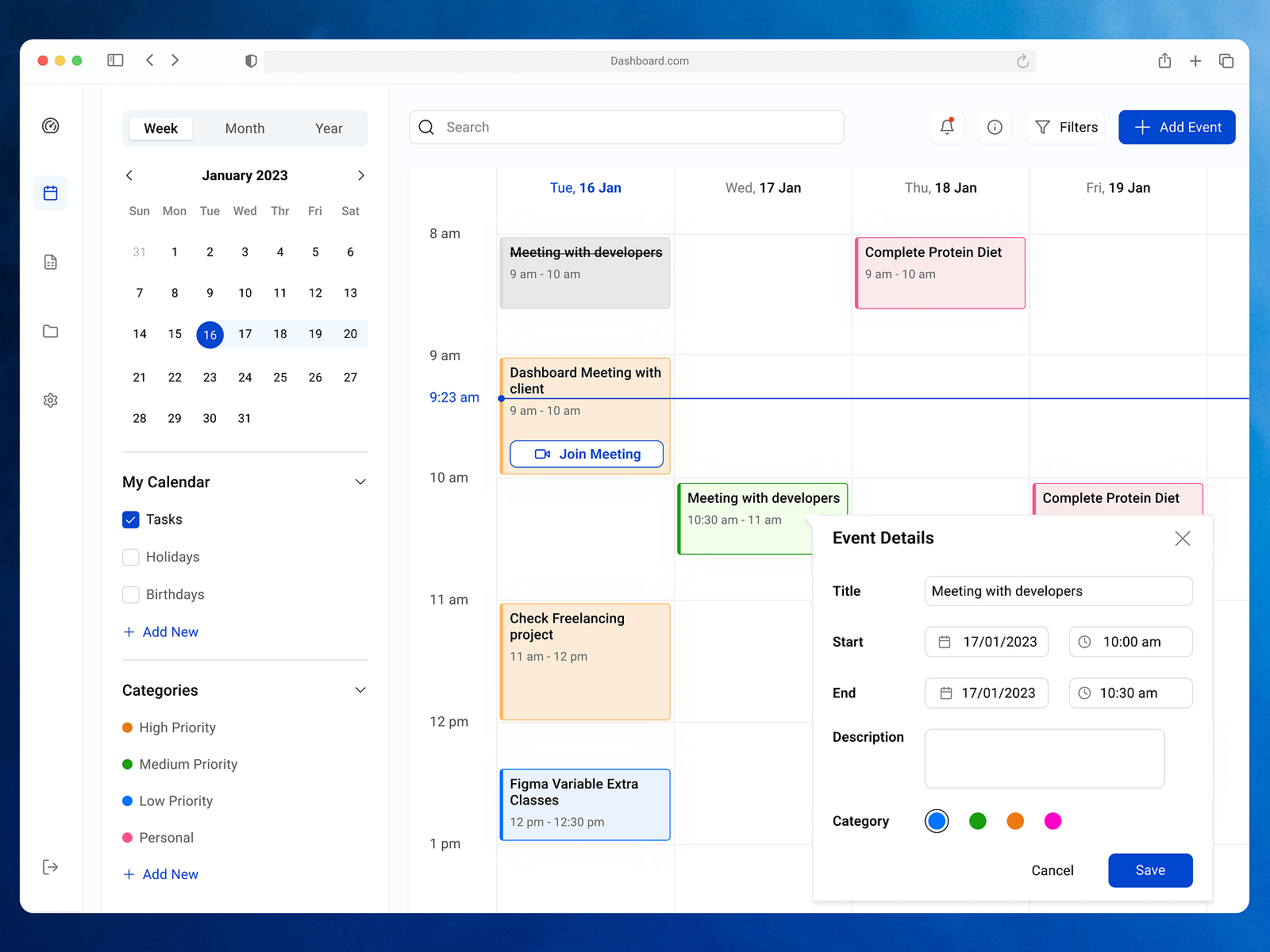 Event Management Calendar Dashboard by Shitij Nain on Dribbble