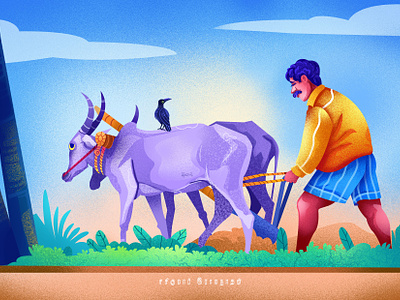 Farmer field character design farmer character farmer illustration google art google doodles google illustration google search illustration trending illustration