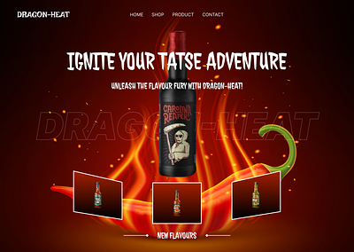 DRAGON-HEAT : A Hot Sauce Landing Page branding design landingpage ui uiux website