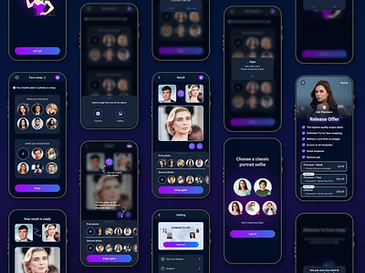 Face Swap App ai app application branding celebs design face change face swap face swapper faceswap faceswapper graphic design illustration logo reface ui ui design ux vector website