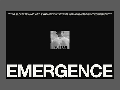 Emergence black clean design digital grid layout minimal portfolio swiss typography