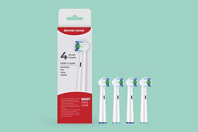 Toothbrush Head Refills Packaging and Mockup Design