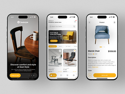 Seatstyle - A Chair Marketplace graphic design ui