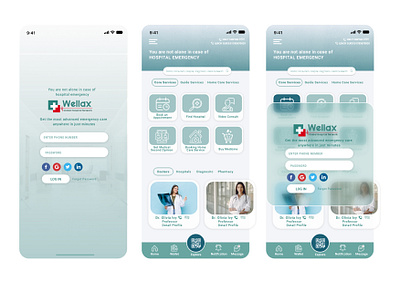 Wellax App UI Design branding ui