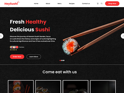 Food Sushi Website Design UI figma food food ui design food website food website design ui landing page sushi website ui ui design ui ux design ux web design website website design