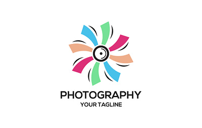 Colorful photography logo branding creative design flat graphic design icon iconic logo logo design minimal photo photography photography logo vector video