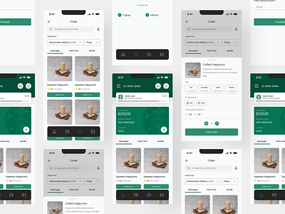 Starbucks Mobile App Redesign buy card coffee commerce design e commerce green mobile redesign starbucks ui ui design uiux user interface ux ux design