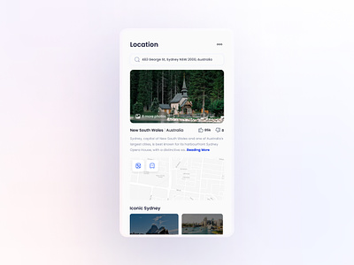 Location( map) app design body text challenge city consept filtter gallery iconic like location map photos read more search search box text title ui ux web