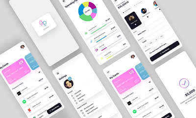 Glasspay UI Kit app design digital banking fintech glass minimal mobile apps payment ui ux