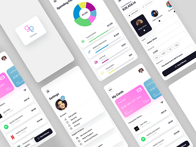 Glasspay UI Kit app design digital banking fintech glass minimal mobile apps payment ui ux