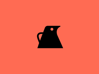 Logo for CodeCoffee barista bird cafe coffee coral cup logo milk jug orange ristretto simple