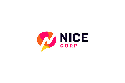 Nice Creative Agency agency app brain branding chat company logo creative creative agency fast flash gradient icon idea logo nice pink social social media symbol ui