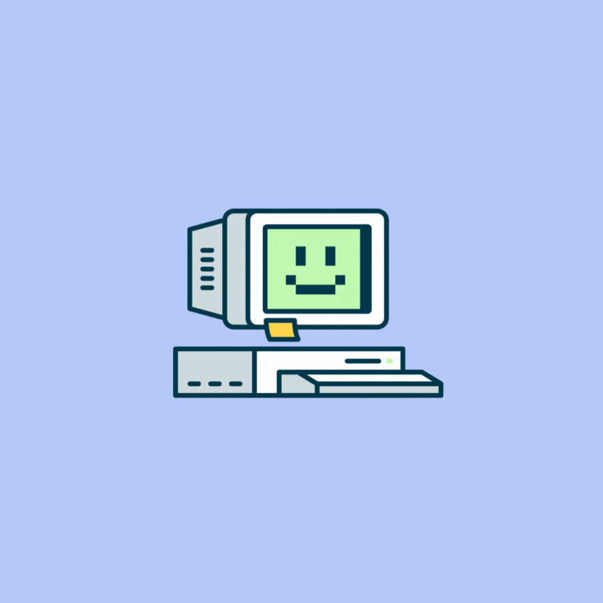 Hi Computer! 80s 8bit 90s animation branding cartoon character computer emoji flat funny gif graphic design icon illustration logo mascot nostalgic vector vintage