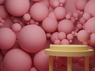 Abstract Balloon & Podium Designed in Blender 3d podim abstract 3d balloons blender practice daily 3d practice podium