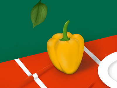 Sunday illustration 01 airbrush branding capsicum dinner food graphic design illustration picnic pro procreate stilllofe