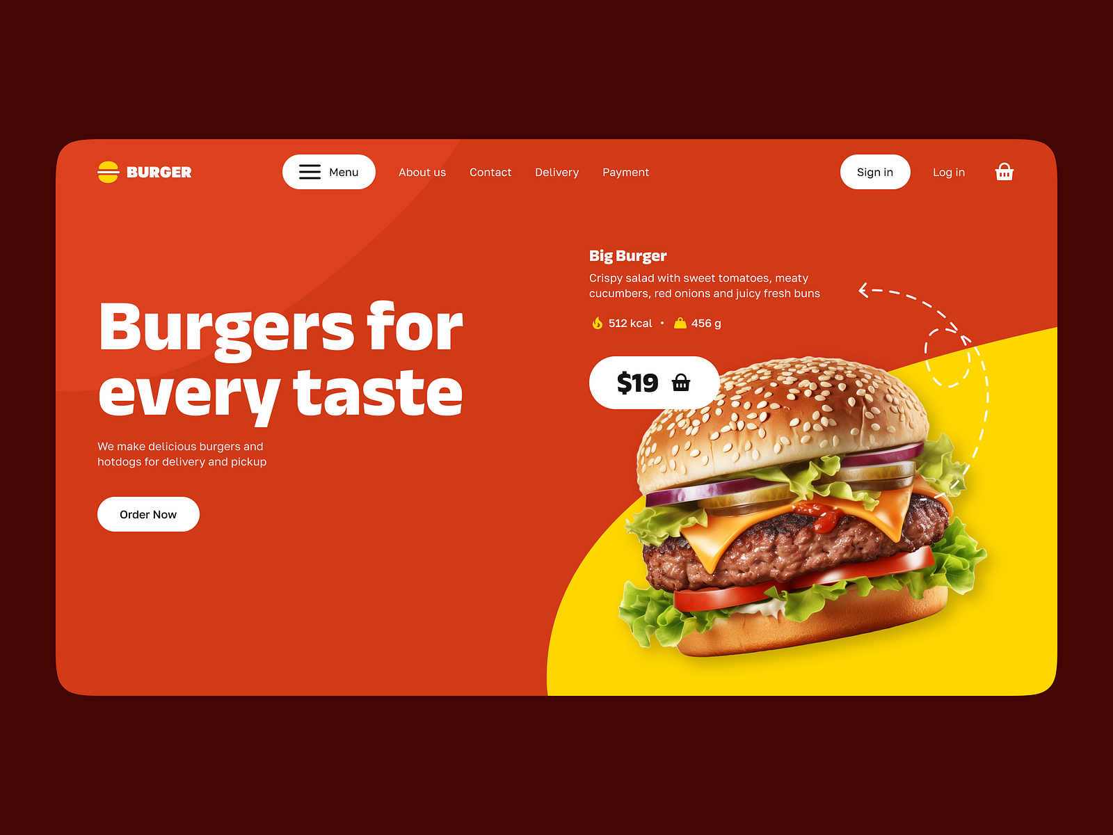 Burger site design by Khoragay Ondar on Dribbble