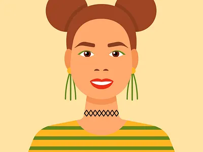 Girl in flat vector style adobe illustrator beauty design flat design flat illustration flatvector girl icon set icons illustration objecrts persons portraite vector art vector illustration