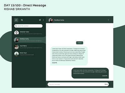 Day 13/100: Direct message chat design message ui