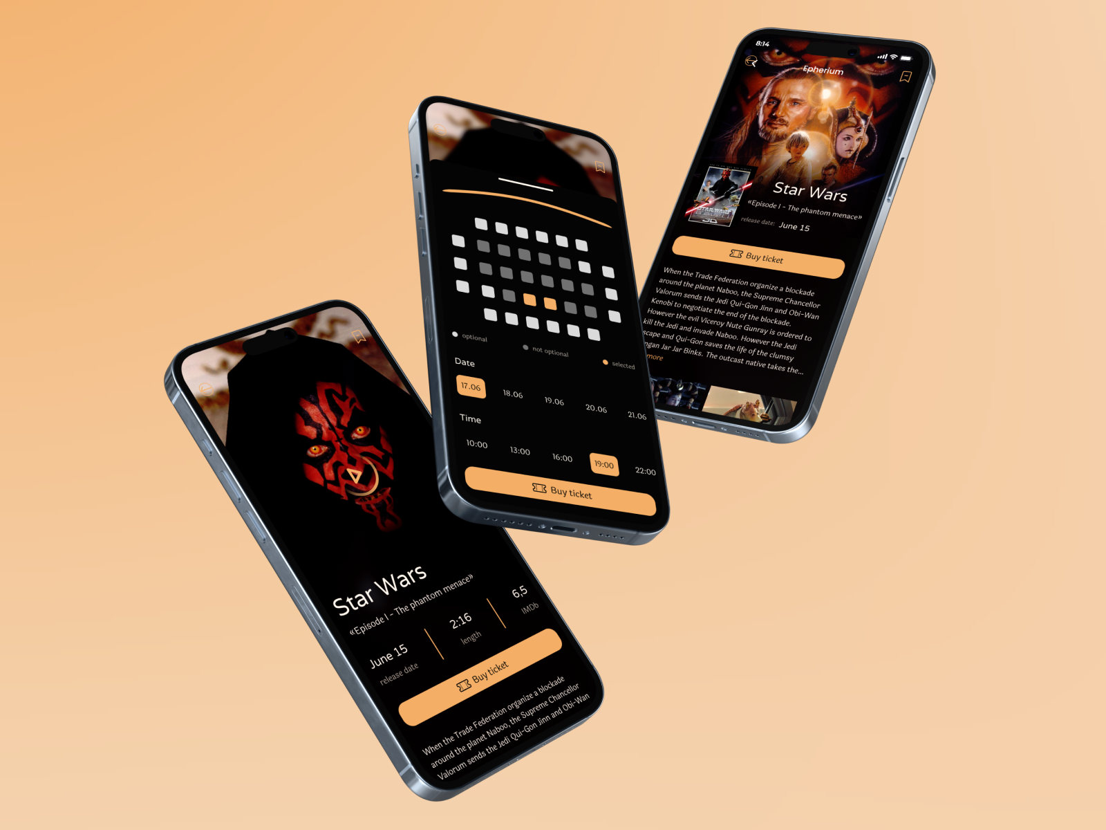 Cinema App Design adaptivedesign app appdesign cinemaapp dailyui design mobile mobileapp ui ux