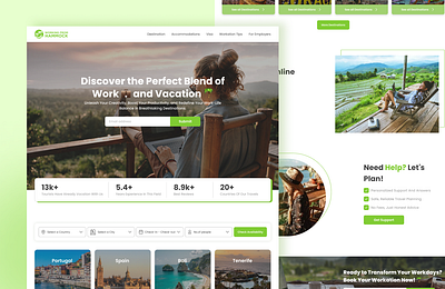 Workation - Vacation landing design landing travel ui ux vacation website workation