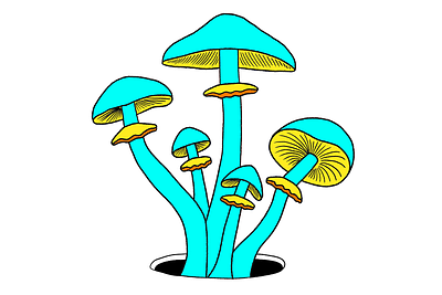 Mushrooms illustration adobe fresco bright colors conceptual illustration digital illustration drawing illustration mushrooms odd odd illustration quirky quirky illustration silly silly illustration weird weird illustration