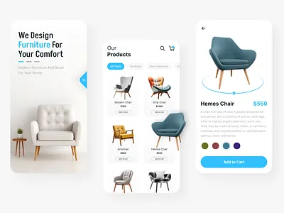 Furniture Mobile App app application furniture graphic design popular top trending trendy ui uiux ux web webpage