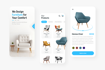 Furniture Mobile App app application furniture graphic design popular top trending trendy ui uiux ux web webpage