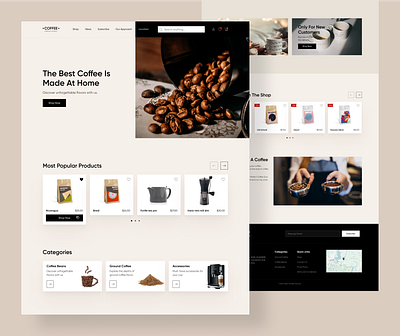 Coffee Shop Landing Page | UI Design design ui