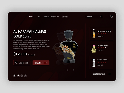 E-Commerce Landing Page design ecommerce landingpage perfume ui ux webdesign