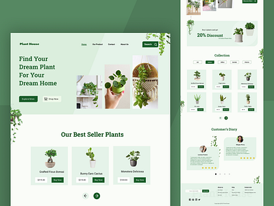 Plant House - Landing Page design ecommerce landingpage plant ui ux webdesign