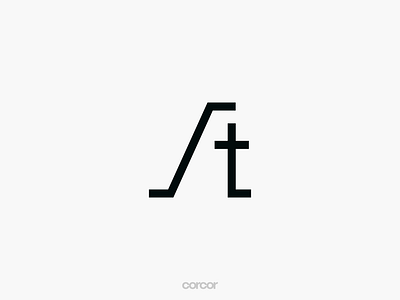 A Monogram of letters A and T architecture at branding geometric logo minimal monogram