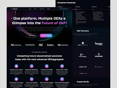 Dexs Blockchain Landing Page UI Design best blockchain landing page ui blockchain website creative crypto website dexs dexsphere website figma figma website landing page landing page design top ui ui design ui designer ux ux designer website ui design website ui ux design