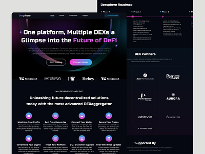 Dexs Blockchain Landing Page UI Design best blockchain landing page ui blockchain website creative crypto website dexs dexsphere website figma figma website landing page landing page design top ui ui design ui designer ux ux designer website ui design website ui ux design