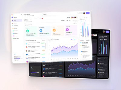 SaaS Sales Dashboard - Zenith . b2b best ui dark dashboard design graphic design interface logo management project saas sales sidebar ui ui design ui trend ui ux ux ux design