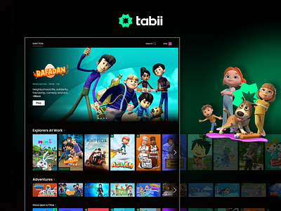 Streaming Service Kids Homepage app design component design design homepage design kids movie app movie streaming app ott product design streaming service tabii ui ux design web design