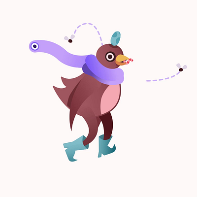 Bird walk cycle 2d animation character motion graphics motion graphics motion graphics animation vector illustration walk cycle walking cycle