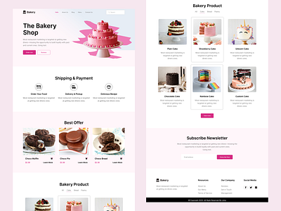 The Bakery - Bakery Shop Landing page bakery branding cake chocolate confectionery cookies design figma graphic design illustration landingpagedesign logo onlineordering pastryshop seasonalspecials sweet sweettreats ui ux website