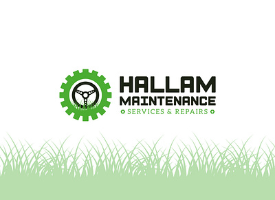 Hallam Maintenance Logo agricultural gear grass identity logo logo design mechanic