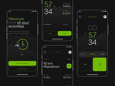 Timer / Stopwatch for daily activities - App Design aap design activities app daily design modern stopwatch time design timer app ui uiux ux