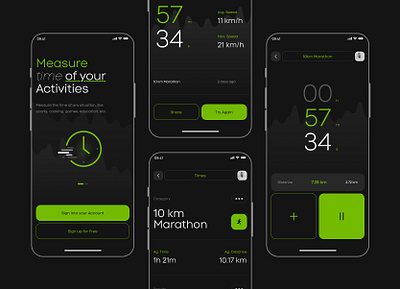 Timer / Stopwatch for daily activities - App Design aap design activities app daily design modern stopwatch time design timer app ui uiux ux