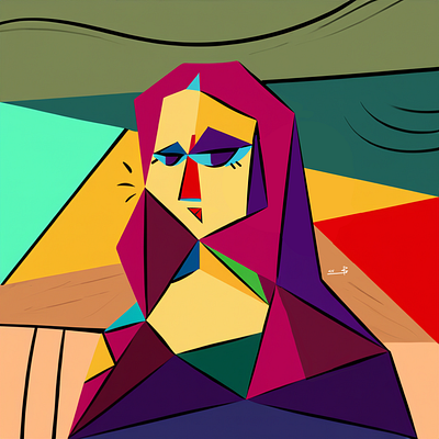 Monalisa in Picasso Art Style cubism davinchi illustration monalisa picasso vector