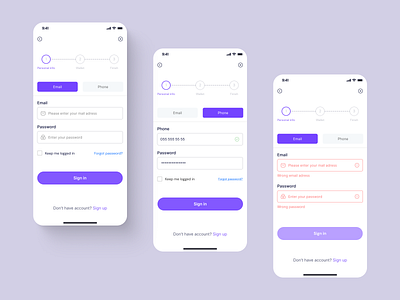 Log in and Register/ Daily UI button error input login mobile nft register responsive sign in sign up ui desing web desing