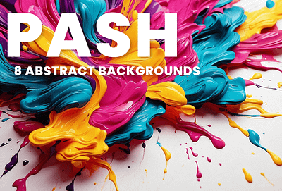 PASH abstract art background colourful ink paint splash vibrant