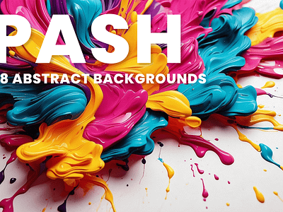 PASH abstract art background colourful ink paint splash vibrant