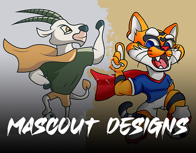 Mascout Character Design animal caricorn character charcter design digital digital illustration football illustration illustrator logo mascout tiger vector