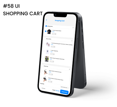 #58 UI SHOPPING CART animation branding challenge dailyui design graphic design illustration logo shopping cart ui uiux