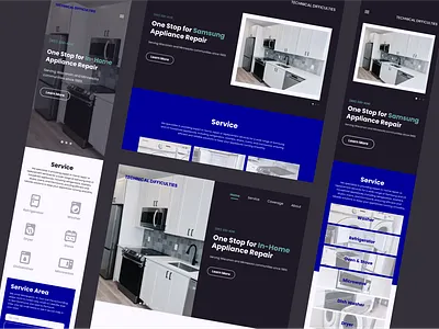 Responsive Website for Appliance Repair Shop branding business website design flat art graphic design illustration landing page logo responsive typography ui ux web web design website website design