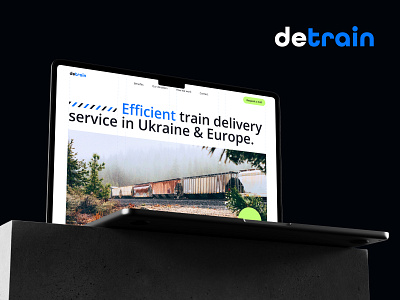 detrain I landing page blue branding businesscard clear cta design landing logistic logo mobile ui ukraine ux whiteblack